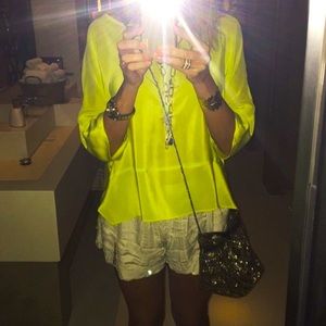 COPY - Neon yellow silk tunic